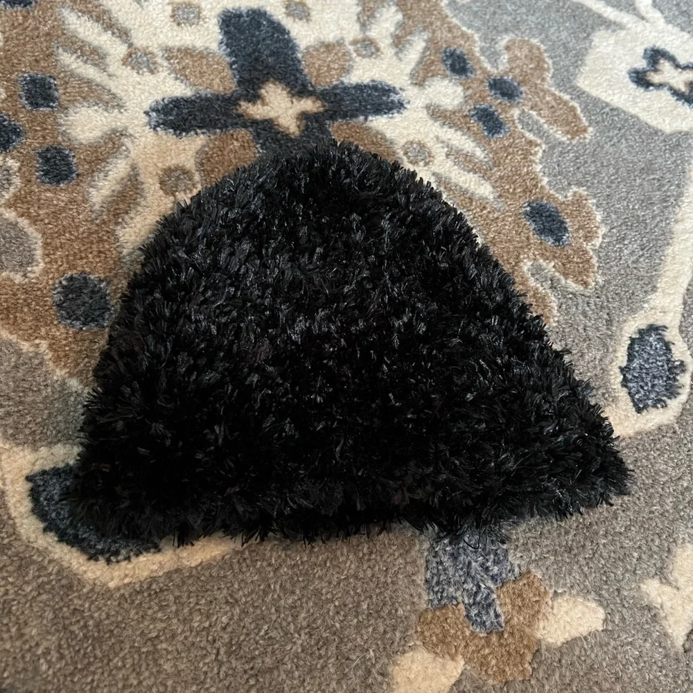 Black Fuzzy Beanie - Merona